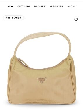 Prada Tessuto Mini Hobo Bag | Beige | Reissue $1320.00